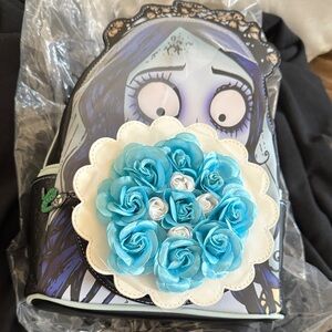 NWT! Loungefly Corpse Bride Backpack Purse - Decorative Rose Accent